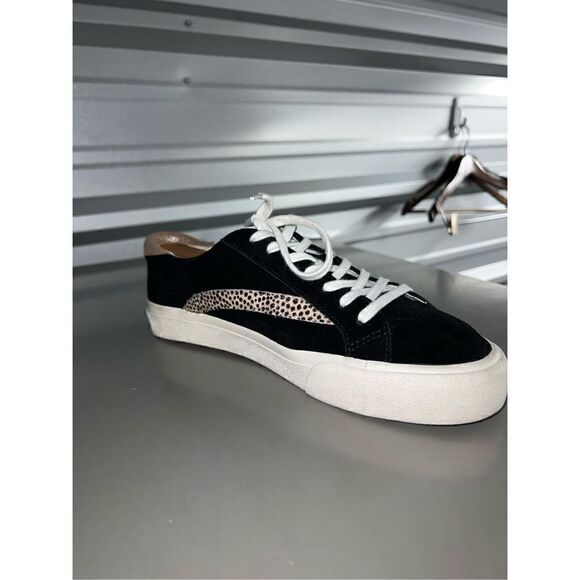 Madewell Black Suede & Leopard print Sneakers Size 9 - Picture 6 of 8